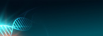 Wide dna structure banner for medical science Free Vector