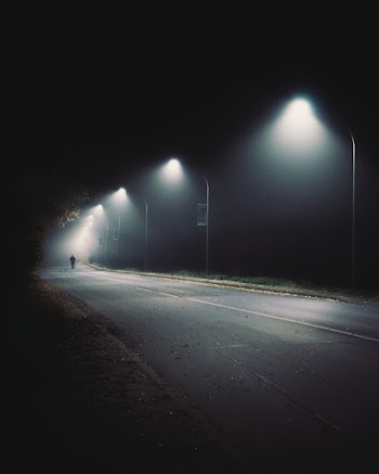 Wide Road With Street Lights