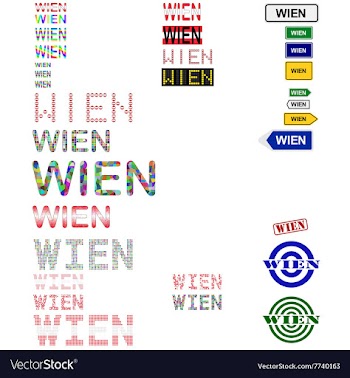 Wien text design set vector image