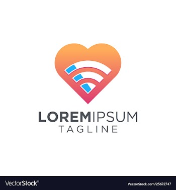 Wifi icon with love logo design vector image