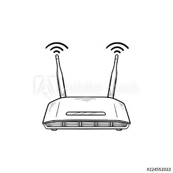 Wifi router hand drawn outline doodle icon