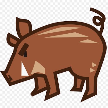 Wild boar Pig Emoji Sticker Emoticon - boar 