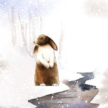 Wild brown rabbit in a winter wonderland pain.. | Free stock vector - 489624