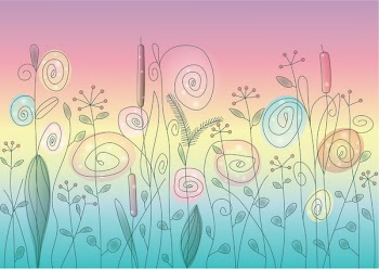 wild flowers and herbs abstract