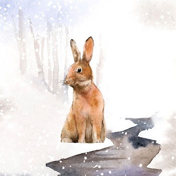 Wild hare in a winter wonderland painted by w.. | Free stock vector - 489568