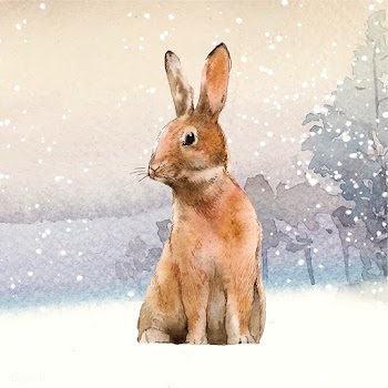 Wild hare in a winter wonderland painted by w.. | Free stock vector - 489661