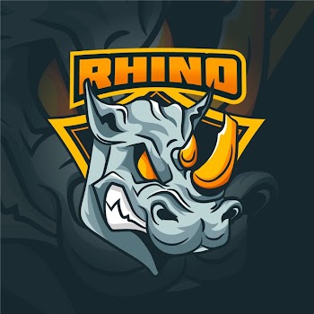Wild rhino mascot logo Free Vector