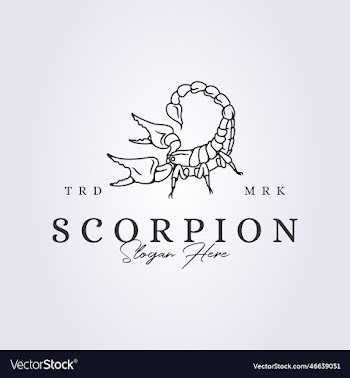 wild scorpion line art logo design