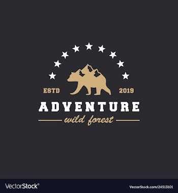 Wilderness and nature exploration vintage logo vector image