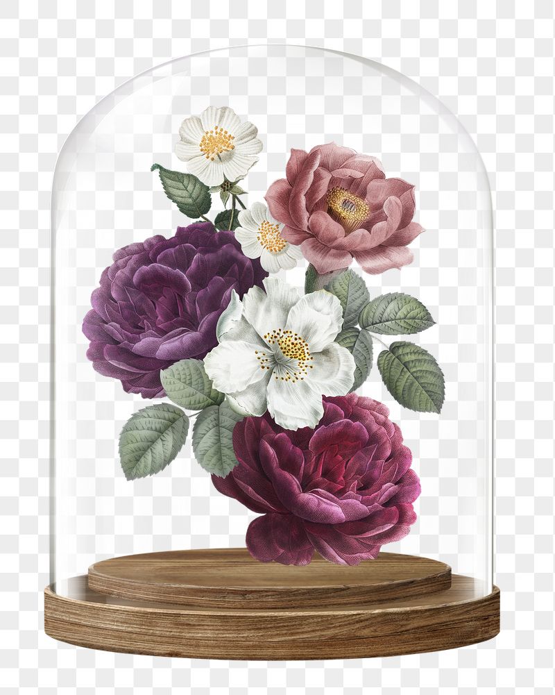 Wildflowers png glass dome sticker, | Free PNG - rawpixel
