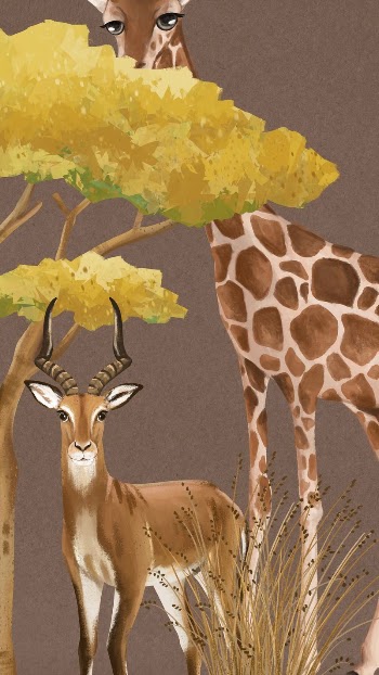 Wildlife mobile wallpaper, brown design | Free Photo Illustration - rawpixel