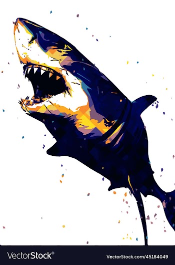 wildlife shark art poster image