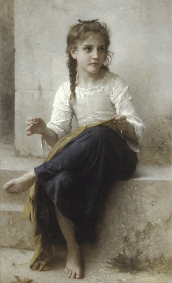 William-Adolphe Bouguereau (1825-1905) - Sewing | Free Photo - rawpixel