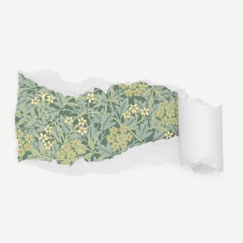 William Morris jasmine pattern torn | Free PSD - rawpixel