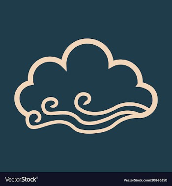 Wind and cloud icon in flat style isolated on vector image