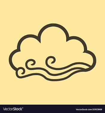 Wind and cloud icon in flat style isolated on vector image