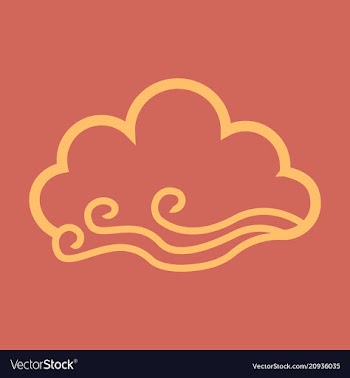 Wind and cloud icon in flat style isolated on vector image