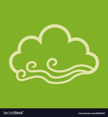 Wind and cloud icon in flat style isolated on vector image