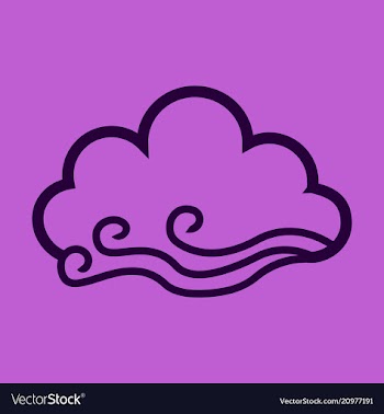 Wind and cloud icon in flat style isolated on vector image