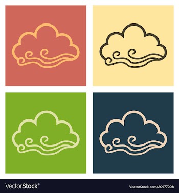 Wind and cloud icon in flat style isolated on vector image