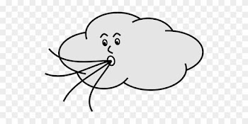 Wind Blowing Cloud Face Weather Storm Wind - Cartoon Wind Blowing