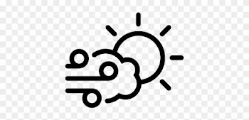 Wind, Cloud And Sun Outline Vector - Outline Pic Of Day