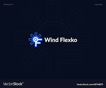 wind flexko logo design f letter logo free