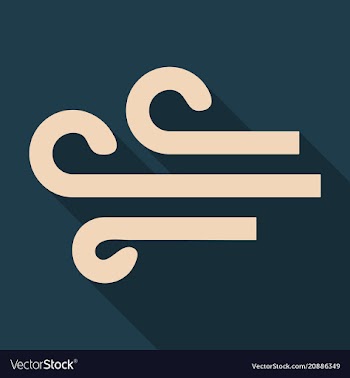 Wind icon in flat style isolated on color vector image
