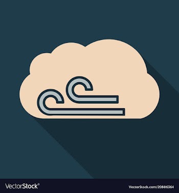 Wind icon in flat style isolated on color vector image