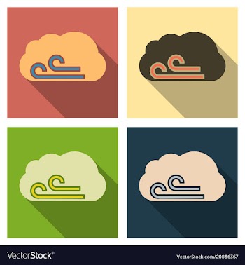 Wind icon in flat style isolated on color vector image