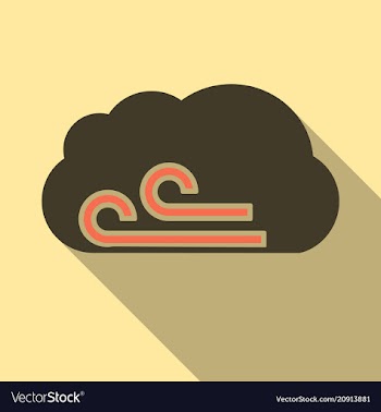 Wind icon in flat style isolated on color vector image