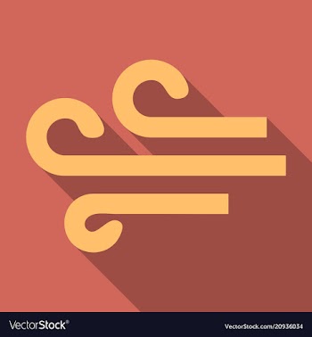 Wind icon in flat style isolated on color vector image