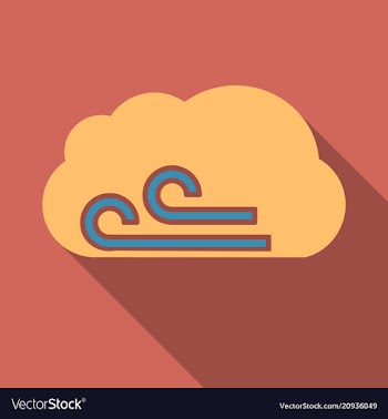 Wind icon in flat style isolated on color vector image
