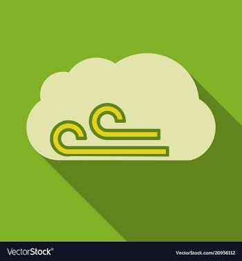 Wind icon in flat style isolated on color vector image
