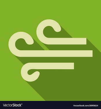 Wind icon in flat style isolated on color vector image