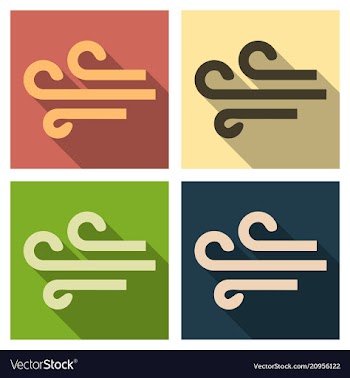 Wind icon in flat style isolated on color vector image