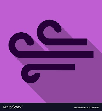 Wind icon in flat style isolated on color vector image