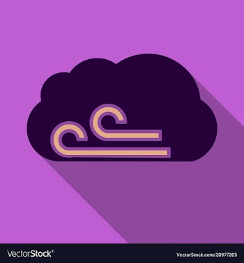Wind icon in flat style isolated on color vector image