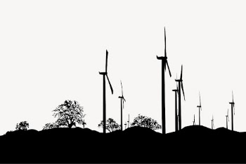Wind power plant silhouette border, | Free Vector - rawpixel