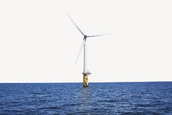 Wind turbine floating on ocean, | Free PSD - rawpixel