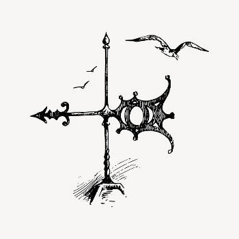 Wind vane clipart, vintage illustration | Free Vector Illustration - rawpixel