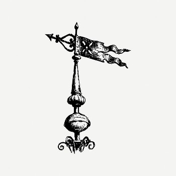 Wind vane collage element, black | Free PSD Illustration - rawpixel