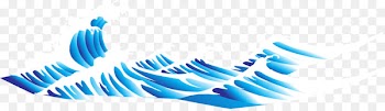 Wind wave Euclidean vector Capillary wave - Vector Hand-painted blue waves 