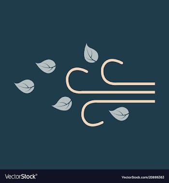 Wind with leafs icon in flat style isolated on vector image
