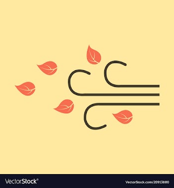 Wind with leafs icon in flat style isolated on vector image