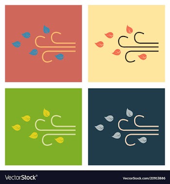 Wind with leafs icon in flat style isolated on vector image