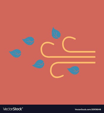 Wind with leafs icon in flat style isolated on vector image