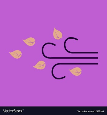 Wind with leafs icon in flat style isolated on vector image
