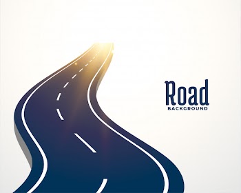 Winding road curve path background Free Vector