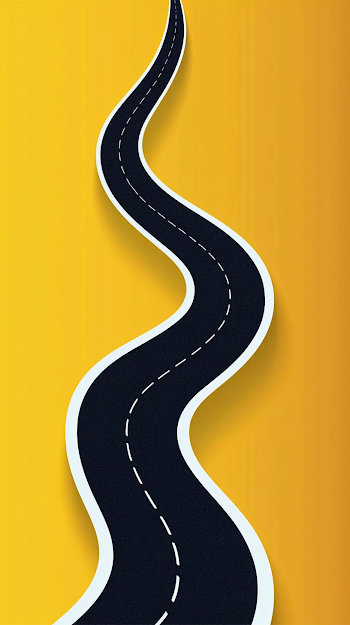 Winding Road Minimalist Illustration